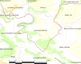 Mapa obce Les Isles-Bardel