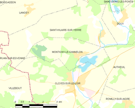 Mapa obce Montigny-le-Gannelon