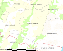 Mapa obce Manent-Montané