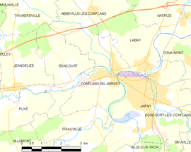 Mapa obce Conflans-en-Jarnisy