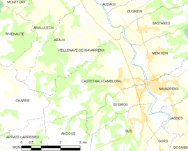 Mapa obce Castetnau-Camblong