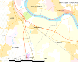 Mapa obce Ambérieux