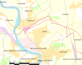 Mapa obce Genay
