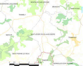 Poziția localității Saint-Léger-sous-la-Bussière