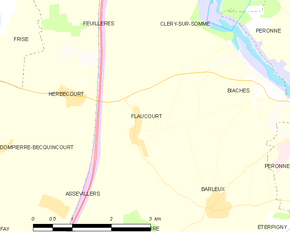 Poziția localității Flaucourt