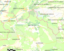 Mapa obce Saint-Julien