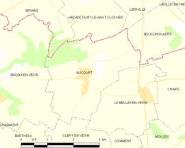 Mapa obce Nucourt