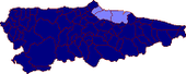 Carte des Asturies mettant en évidence Gijon (comarca) .png