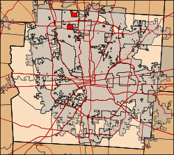 Locatie van Perry Township in Franklin County.