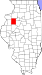 Harta statului Illinois indicând comitatul Knox