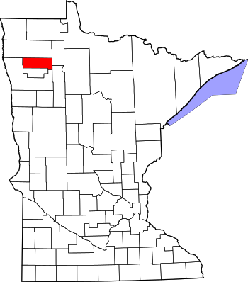 Map of Minnesota highlighting Pennington County