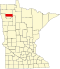 Minnesota térképe, kiemelve a Pennington County.svg-t