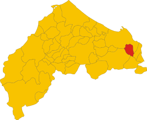Map of comune of Camerano (province of Ancona, region Marche, Italy).svg