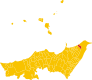 Map of comune of Villafranca Tirrena (metropolitan city of Messina, region Sicily, Italy).svg