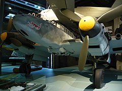 Bf 110 nel Technikmuseum di Berlino con nose art della Seconda Guerra Mondiale