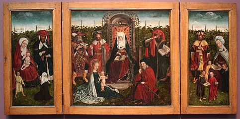 Triptyque avec la famille de la Sainte Anne d'un Maître anonyme.