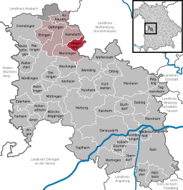 Läget för Megesheim i Landkreis Donau-Ries