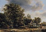 Miniatuur voor Bestand:Meindert Hobbema - Wooded Landscape with Travellers - WGA11442.jpg