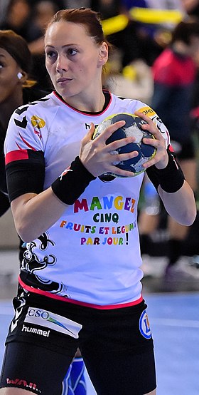 Melinda Geiger en 2017 bajo la camiseta de Brest.