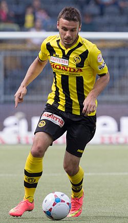 Milan Gajić a Young Boys színeiben 2014-ben
