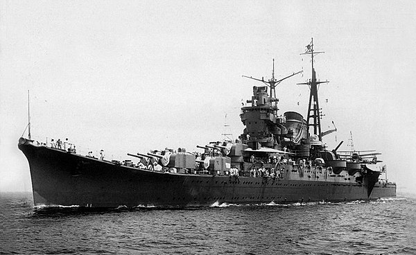 Mogami in July 1935, shortly after commissioning