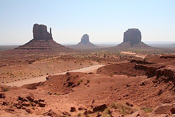 English: A photograph taken of Monument Valley...