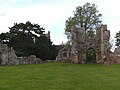 4. Inner courtyard, with gatehouse to right and church in background.