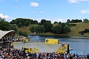 Deutsch: BMX-Fahrer beim Munich Mash 2023 auf der BMX-Bühne beim Theatron im Olympia Park