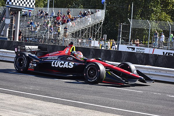 Muñoz heading out for qualifying at Portland International Raceway in 2018.
