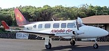 Mokulele flew Piper Navajo Chieftains for years, with Hawai'i scenes branding each of the 3 aircraft it once flew. Navajo.jpg