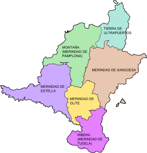 Merindades de Navarra (1407-1463) Het koninkrijk Navarra verdeelde zich in merindades, na de oprichting van de Merindad de Olite onder het bewind van Carlos III de Edele in 1407.