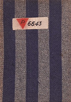 Nazi concentration camp uniform fabric., From WikimediaPhotos