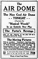 Newspaper ad for Biograph films and other entertainment at Air Dome theater in Arkansas, 1909.jpg