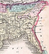 Novos territórios adicionados durante a guerra (mapa de 1855)