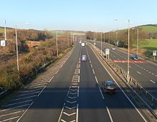 The Brighton Main Line railway (left) and A23 road link Brighton with London.