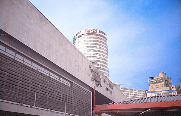 The old Bull Ring Centre, added to the "concrete jungle" image of Birmingham.