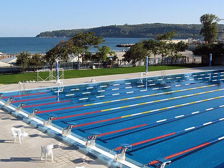 An Olympic-standard swimming pool in Varna.