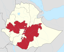 Letak Region Oromia ing Ethiopia