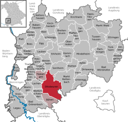 Läget för Ottobeuren i Landkreis Unterallgäu