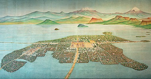 Painting of Tenochtitlan-Tlatelolco on Lake Texcoco (9755215791)