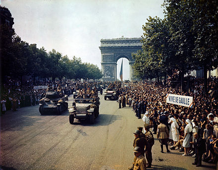 Allied parade after the liberation of Paris