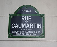 Plaque de la rue de Caumartin.
