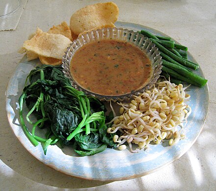 Peanut sauce with various foods