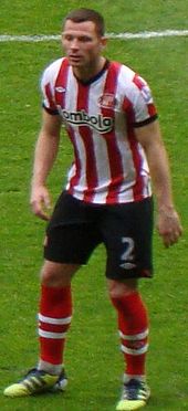Bardsley playing for Sunderland in 2012 Phil Bardsley cropped.jpg