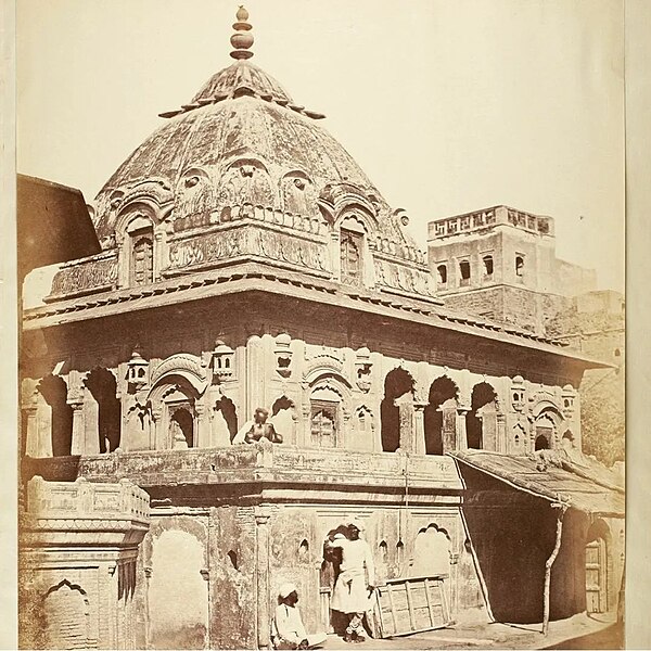 File:Photograph titled 'A Temple in Amritsar' taken in 1859 by Felice Beato. Identified as the original Udasi shrine of the Sangalwala Akhara in Amritsar.jpg