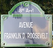 Plaque Avenue Franklin Roosevelt - Paris VIII (FR75) - 2021-08-22 - 1.jpg