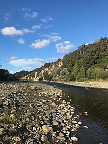 The Pohangina River at the Saddle Road bridge, Ashhurst