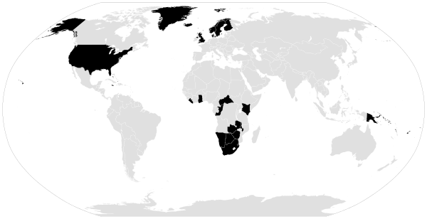 Protestant majority countries in 2010.