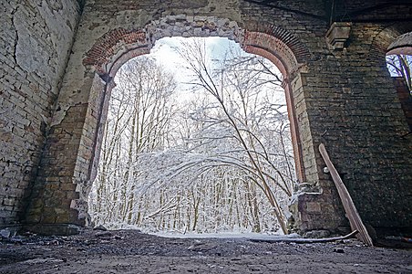 Ruins of coal mine Arthur de Buyer in winter.