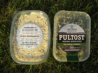 <span class="mw-page-title-main">Pultost</span> Norwegian sour milk cheese flavored with caraway seeds